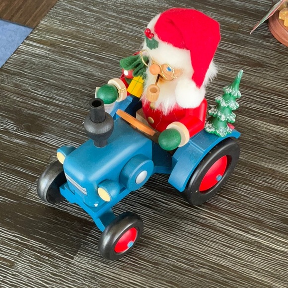 Ulbricht santa on tractor incense smoker rare